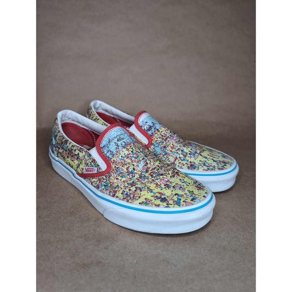 VANS Mens 7.5 Classic Slip-On Where's Waldo Beach 2021 Skate VN0A33TB3WO